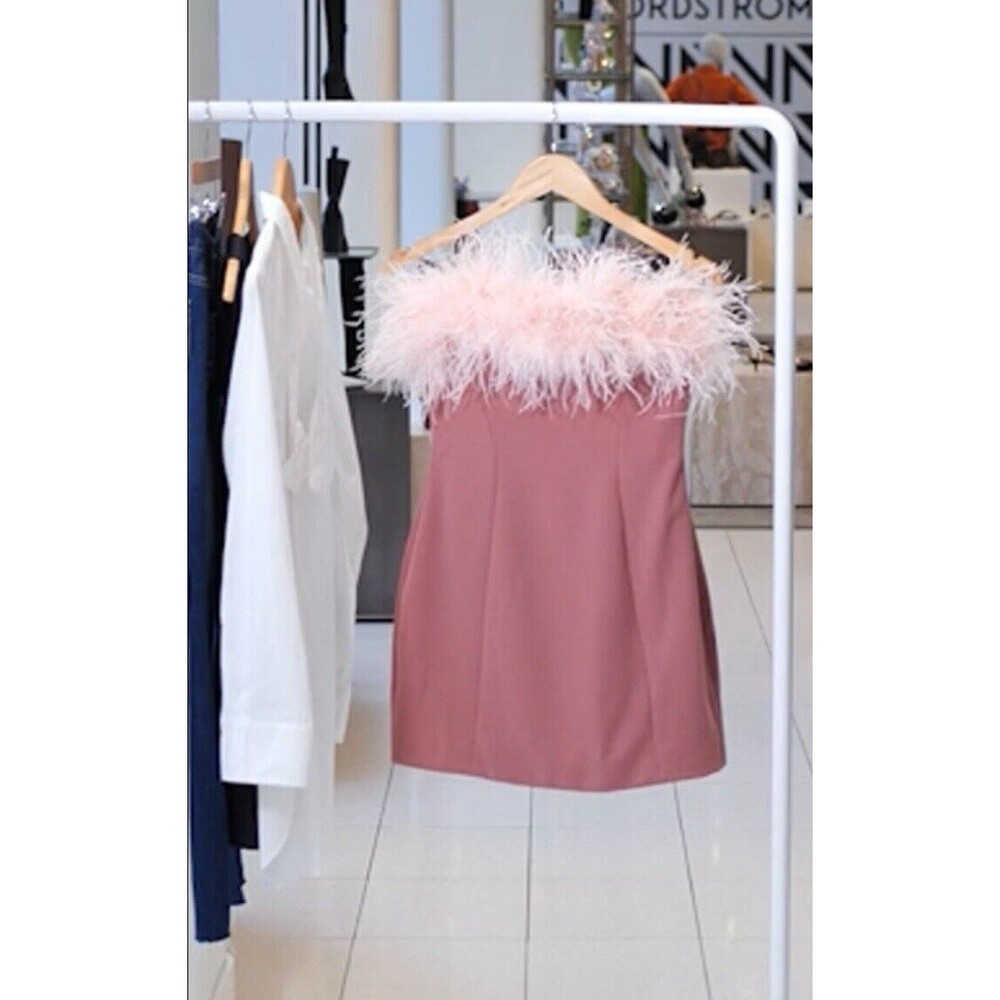 HOUSE OF CB 'Alexa' Warm Pink Mini Dress Size Small New w/tag $255 - Picture 2 of 5